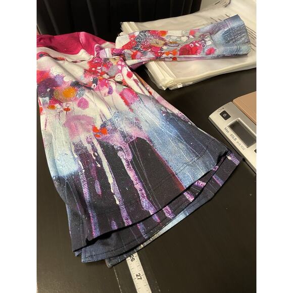 Simply Art By Dolcezza Womens Jacket Small Colorful Floral Abstract Button Up - Picture 6 of 7